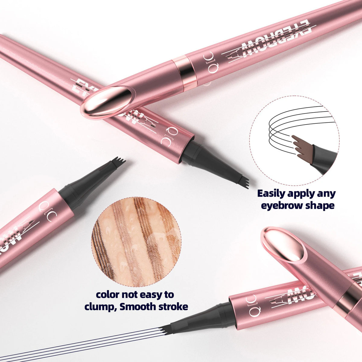 4 Point Liquid Eyebrow Pencil Waterproof Dark Brown Fork Tip Eyebrow Pencil Tattoo Fine Sketch Liquid Eyebrow Pen Makeup Tool