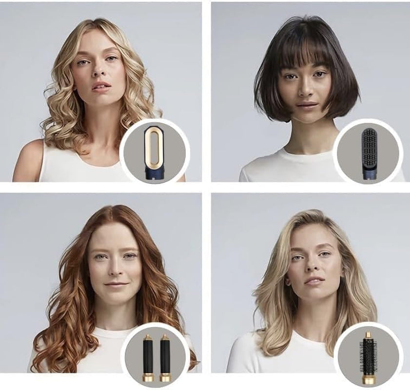 Hair Dryer Brush 5 in 1, Negative Ion Blow Dryer Brush Set -110,000 RPM High - Speed Hot Air Brush Air Styler Curling Wrap Air Curler, Curling Iron Hair Styling Tool for Straight Curl Drying Smoothing